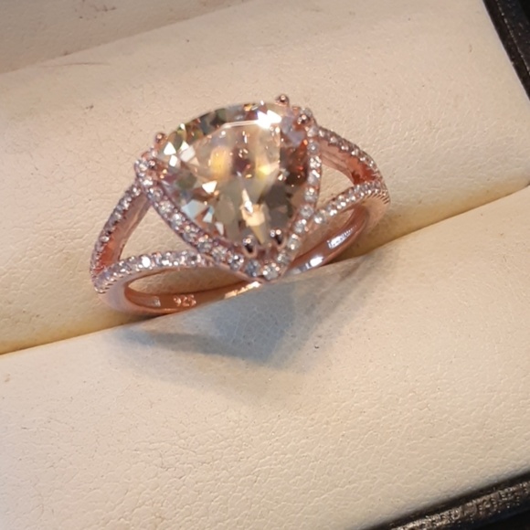 4ctw Simulated Champagne Diamonds 14kt/925 - Picture 3 of 8